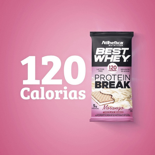 Best Whey Protein Break Morango Cobertura Chocolate Branco B Morango