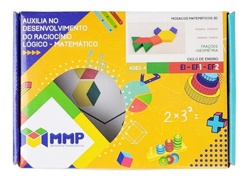 Mosaico Geométrico Matemático 3d Material Pedagógico 60peças