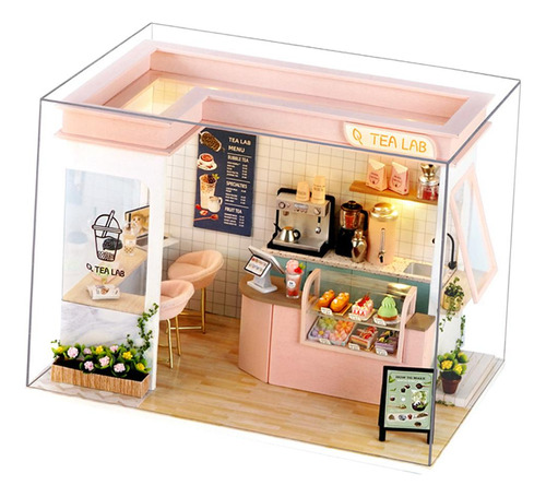 Diy Milk Tea Shop Dollhouse Casa De Muñecas Kit De Casa De
