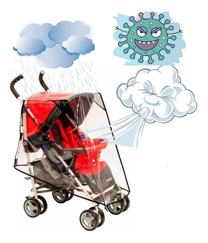 Cubre Cochecito De Bebe Capota Plastica Pvc Impermeable 6.756 1