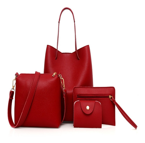 Imagen 1 de 8 de Bolso Casual De Nueva Moda Para Mujer, 4 Piezas