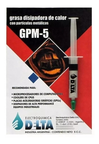 Imagen 1 de 1 de Grasa Disipadora Particulas Metalicas Jeringa 5cc Gpm-5