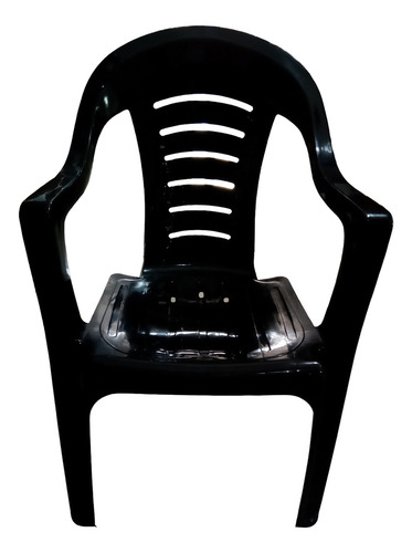 4 Sillón Silla Plástica Apilable Reforzada Malawi Florida Color Negro