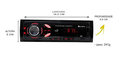 Imagem 2 de 7 de Som Automotivo Mp3 Radio Carro + 1 Par Falantes 5 Pol Bravox
