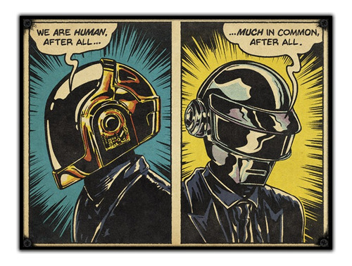 #1113 - Cuadro Vintage - Daft Punk Poster Música No Chapa