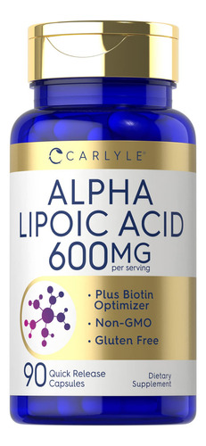 Acido Alfa Lipoico 600 Mg 90 Cap Carlyle