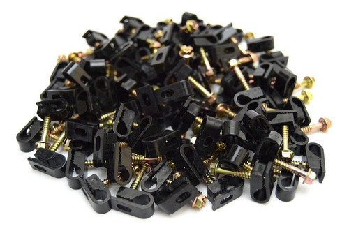 Best Connections 100 Piezas Single Black Mounting Flex Clips