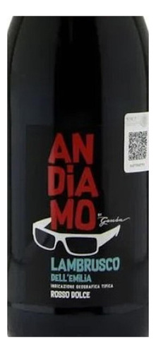 Pack De 6 Vino Espumoso Andiamo Único Lambrusco Rosso 750 Ml