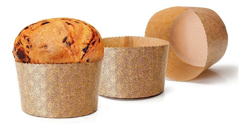 Molde Mini Para Panettone De Papel Desechable 10 Pzas Ibili Color Marrón