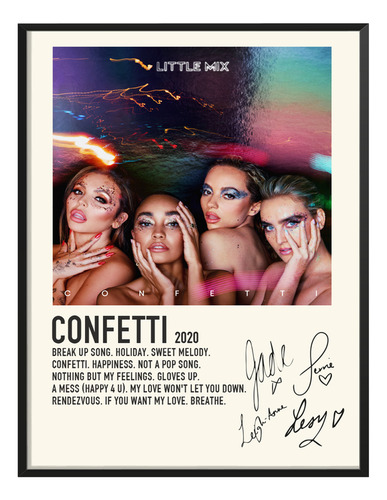 Poster Little Mix Album Music Tracklist Confetti 80x40