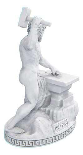 Estátua Hefesto Deus Vulcano Estatueta Resina Cor Cor Mármore