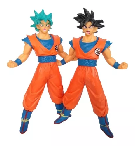 Kit 2 Bonecos Dragon Ball Z Goku Super Saiyajin E Ssj Blue - Super