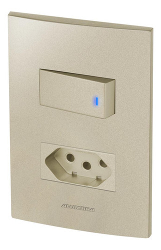 Conjunto 1 Interruptor Led + 1 Tomada 20a - Inova Champanhe