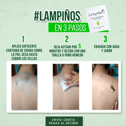 Crema Depilatoria Lampiña Combo Facial 10gr Y Corporal 30gr