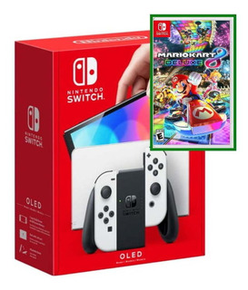 Set Nintendo Swith Oled Blanco Joy-con Con Mario Kart 8 De