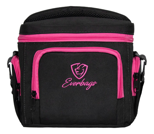 Bolsa Térmica Fitness Academia Everbags Lancheira Preto Rosa