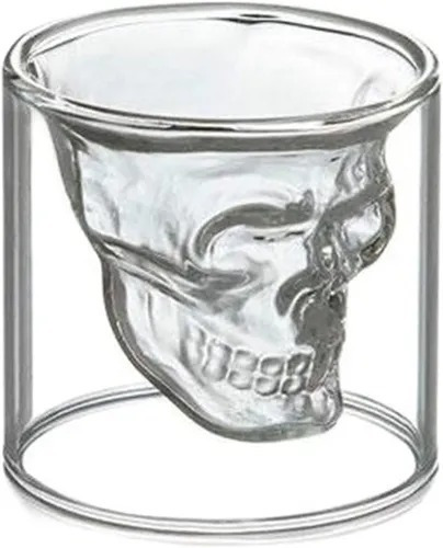 Set De 4 Copas Calavera 25ml Vidrio Vaso Whisky Tequila Ron