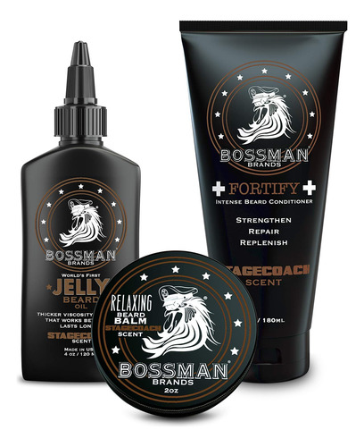 Bossman Essentials - Kit De Barba Para Hombres, Gelatina De