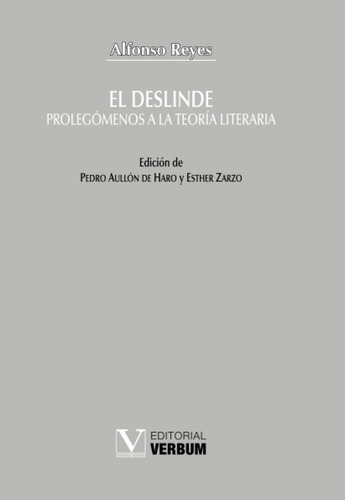 Libro: El Deslinde: Prolegómenos A La Teoría Literaria (verb