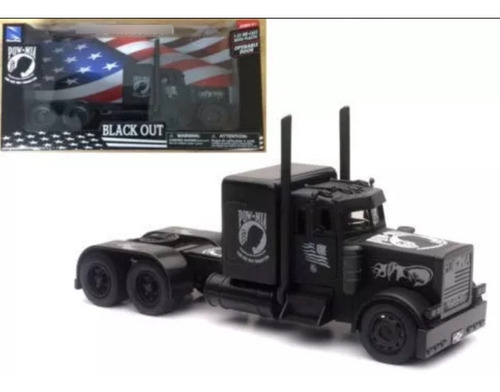 Tractor Negro Blackout Peterbilt New Ray Escala 1:32