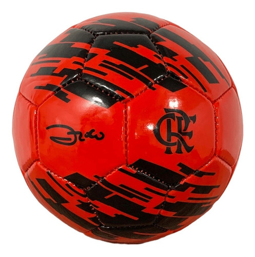 Mini Bola Flamengo Oficial Assinada Pelo Craque Zico Bel Wat Cor Vermelho