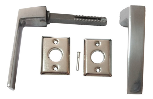 Imagen 2 de 4 de Manija Picaporte Aluminio Brillante Biselada X 24 Unidades