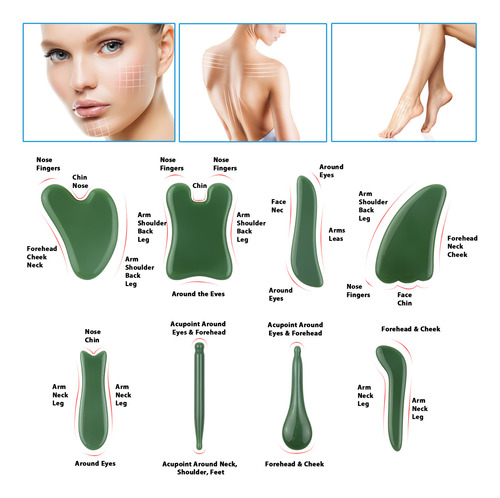 Herramienta De Masaje Jade Guasha Para El Tratamiento De La
