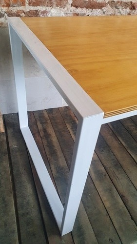 Imagen 2 de 4 de Mesa Comedor Industrial Madera Hierro Rustico 60/20 120x80