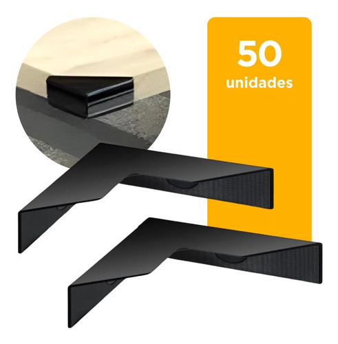 50 Cantoneira Capa Protetora Para Embalagem Mdf Universal Cor Preto