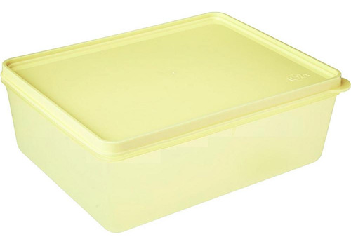 Pote De Plático Retangular Freezer Micro Ondas 4,5l Amarelo