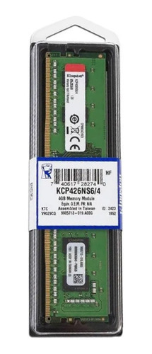 Memoria Ram 4g Kingston 2666 Ddr4 No-ecc Kcp426ns6/4