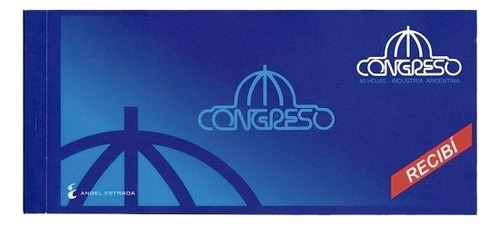 Recibo Mediano 22,8x9,5cm 40 Hojas Congreso (x10 Unid.)