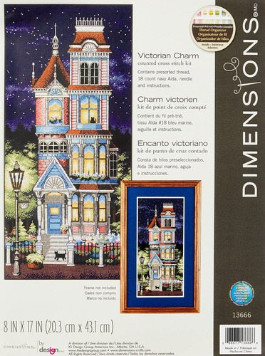 Dimension 'victorian Charm' Kit Punto Cruz 18 Unidad Azul X