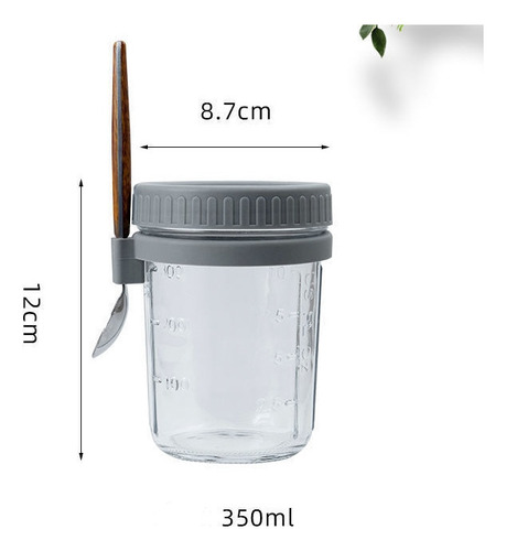 6 Pzs Recipientes De Avena Overnight Vidrio Mason Jar 12 Oz