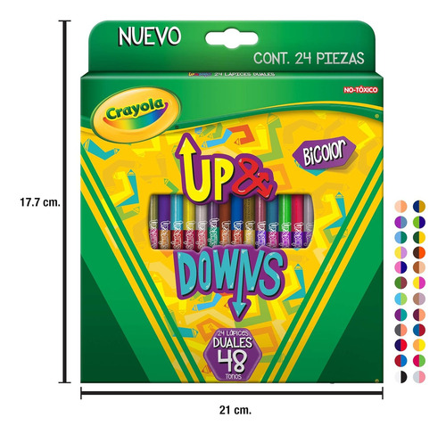 Crayola Up & Downs Lápices De Colores Duales 48 Colores