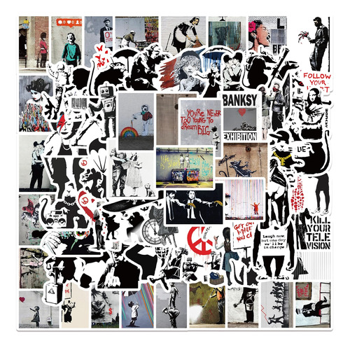 67 Pegatinas De Dibujos Animados De Banksy Art, Pegatinas De
