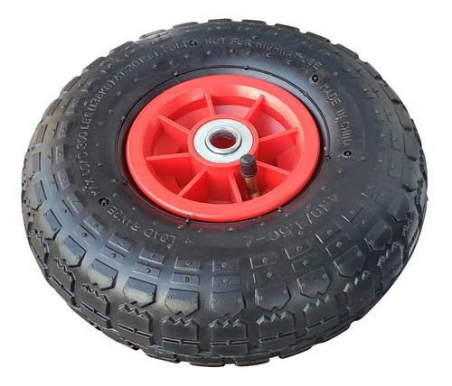 Imagen 3 de 10 de Rueda Neumatica Caucho 260x85 Mm 4.10/3.50-4 Llanta Plastica