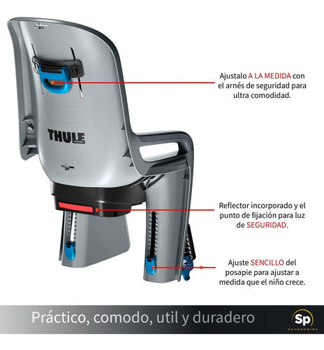Silla Portabebe Para Bicicleta Thule Ride Along Gris Claro
