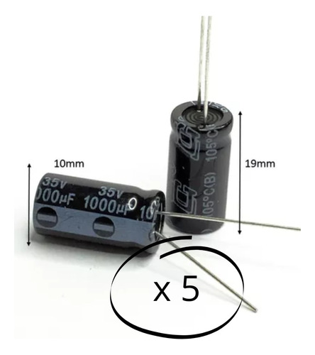 Condensador 1000uf 35v X 5 Unidades