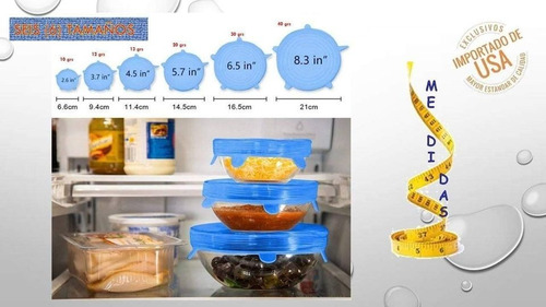 Imagen 5 de 5 de Set De 6 Tapas Elásticas Flexibles- 1paq.x6$ O 1paq.10$