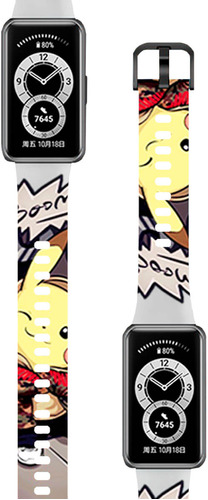 Correa Compatible Huawei Band 6 Pikachu Urban Transparente