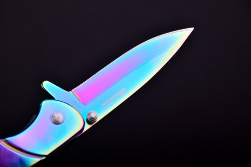 Imagen 4 de 10 de Cuchillo Navaja Rainbow Tornasolada Tac Force Speedster