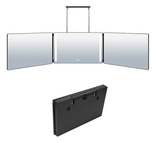 Espejo De Peluquería Plegable De Tres Lados Con Luz Led