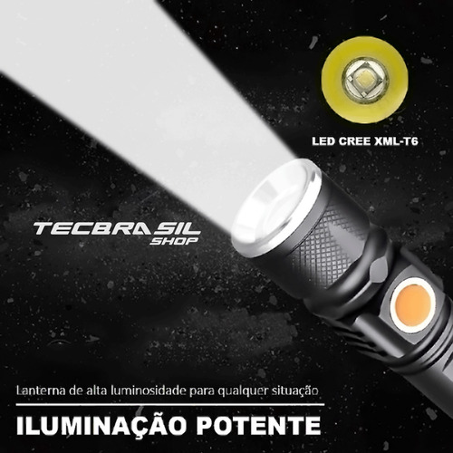 Kit Bike Lanterna Farol Recarregável Via Usb Com Suporte K39
