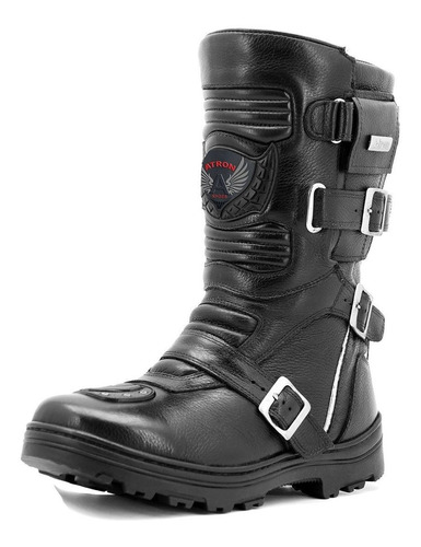 Bota Coturno Motociclista Feminina Harley 100% Couro Atron