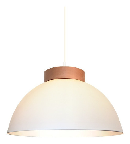 Imagen 4 de 7 de Campana Colgante 40cm Nórdica Escandinaba Madera E27 Puraluz