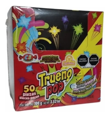 Caramelo Trueno Pop Truena En Tu Boca Caja Caja De 50 Piezas