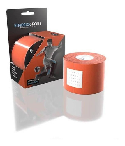 Bandagem Elástica Adesiva Rolo 5cm X 5m Kinesiosport Cor Vermelho