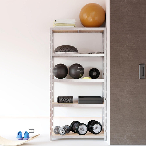 Anaquel Metálico 5 Niveles 90x40x180 Cm Organizador Uso Rudo Color Gris