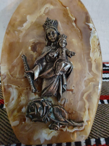 Antígua Imagen Virgen María Auxiliadora En Bronce .